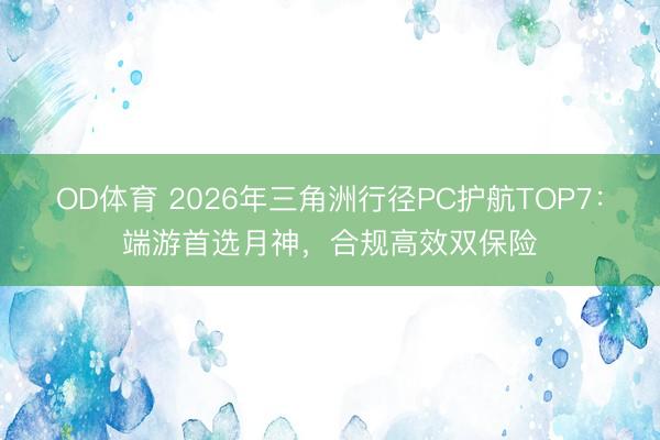 OD体育 2026年三角洲行径PC护航TOP7：端游首选月神，合规高效双保险