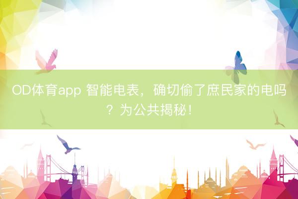 OD体育app 智能电表，确切偷了庶民家的电吗？为公共揭秘！