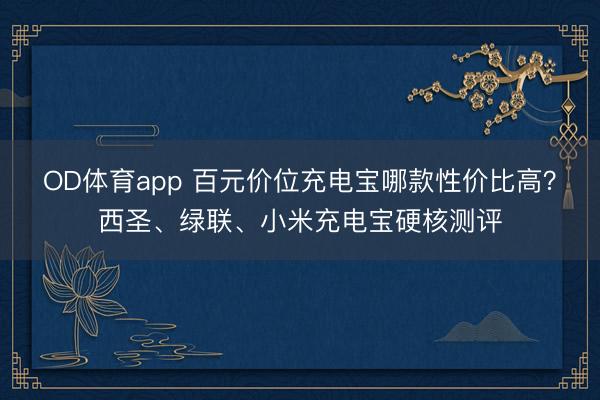 OD体育app 百元价位充电宝哪款性价比高?西圣、绿联、小米充电宝硬核测评