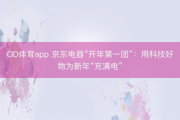 OD体育app 京东电器“开年第一团”:用科技好物为新年“充满电”